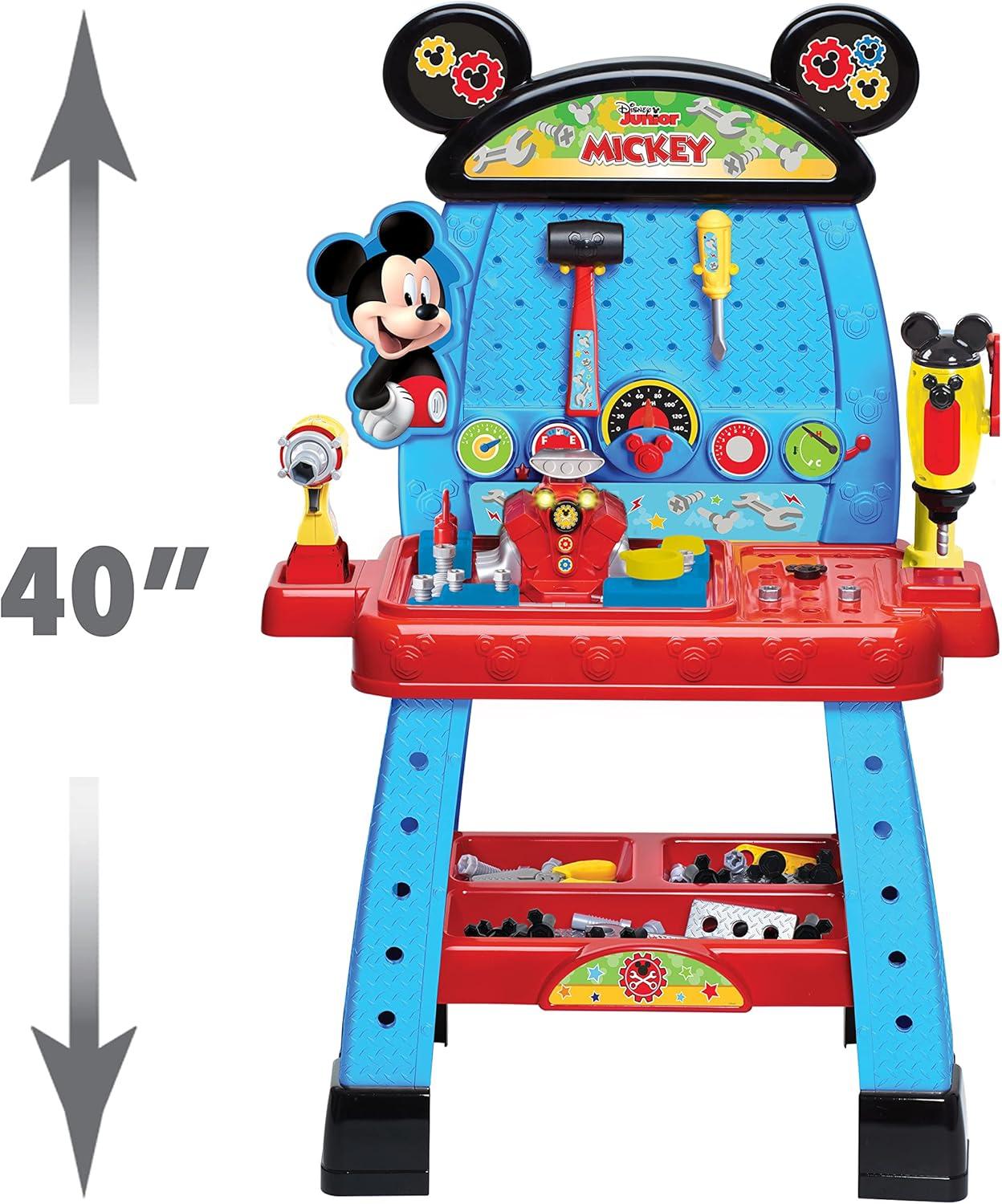 imageDisney Junior Mickey Mouse Funhouse Workbench 43piece Kids Construction Tool Set Kids Toys for Ages 3 Up Amazon Exclusive by Just Play