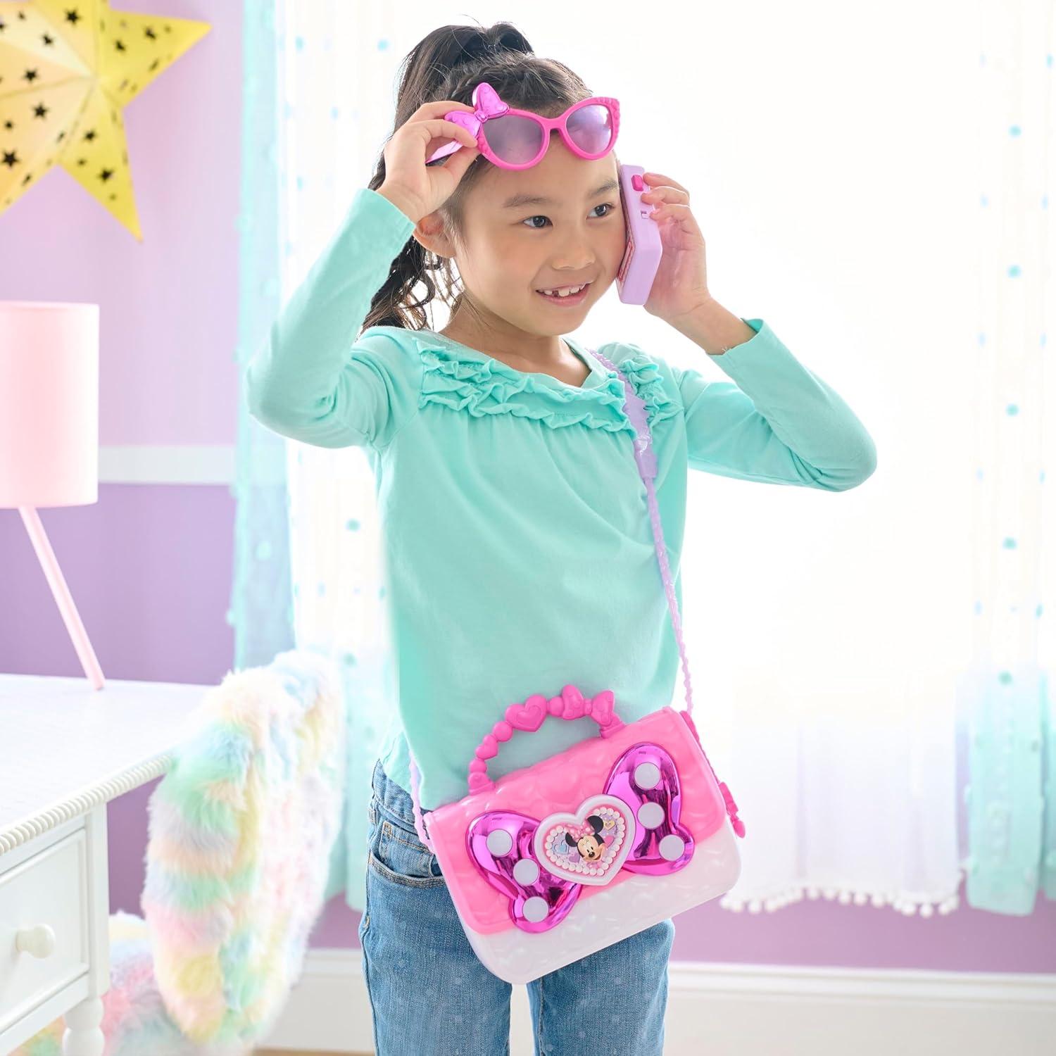 imageDisney Junior Minnie Mouse Bowfabulous Bag Set 7Piece Dress Up and Pretend Play Toy Purse Kids Toys for Ages 3 Up by Just Play