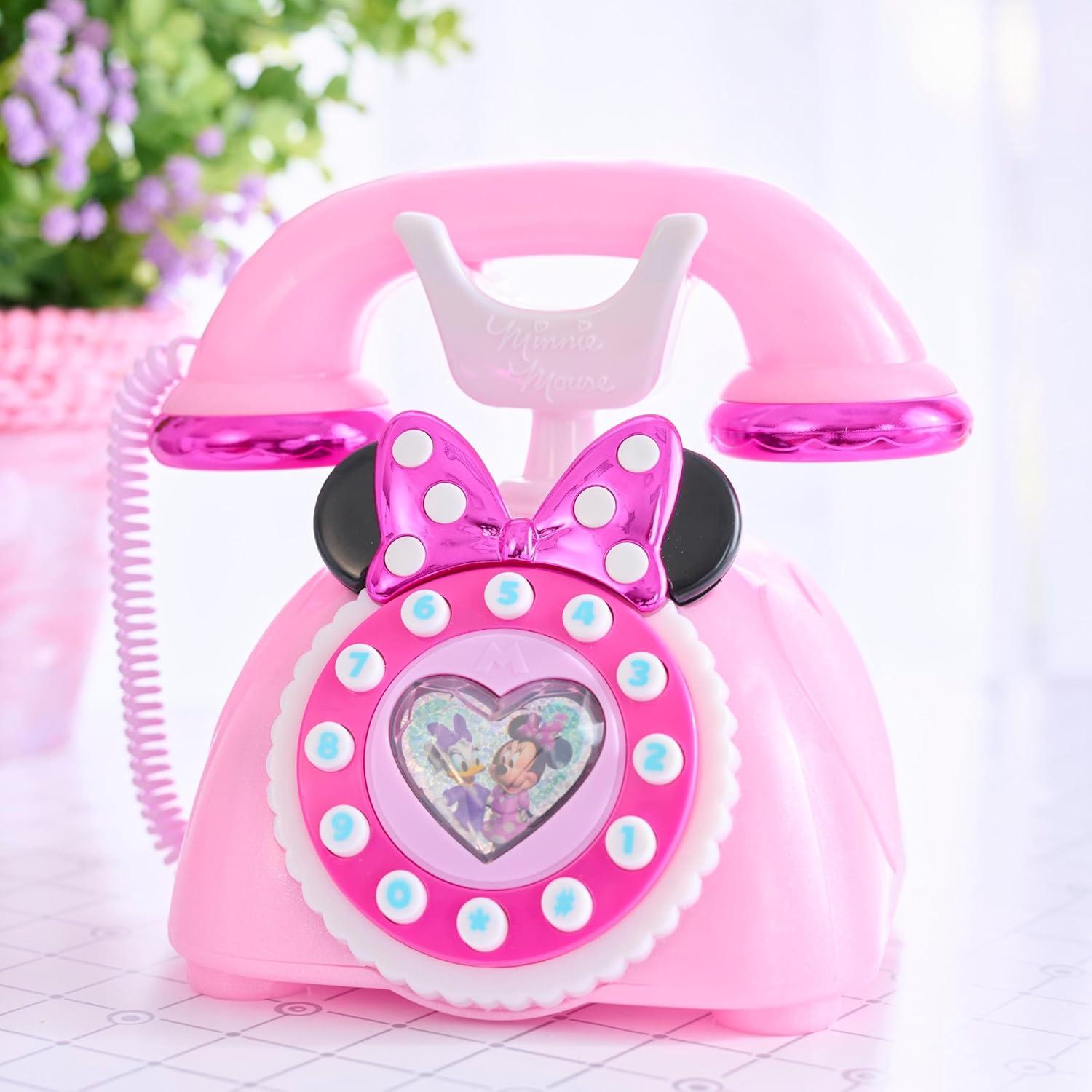 imageDisney Junior Minnie Mouse Ring Me Rotary Style Phone with Lights and Sounds Pink Kids Toys for Ages 3 Up by Just Play