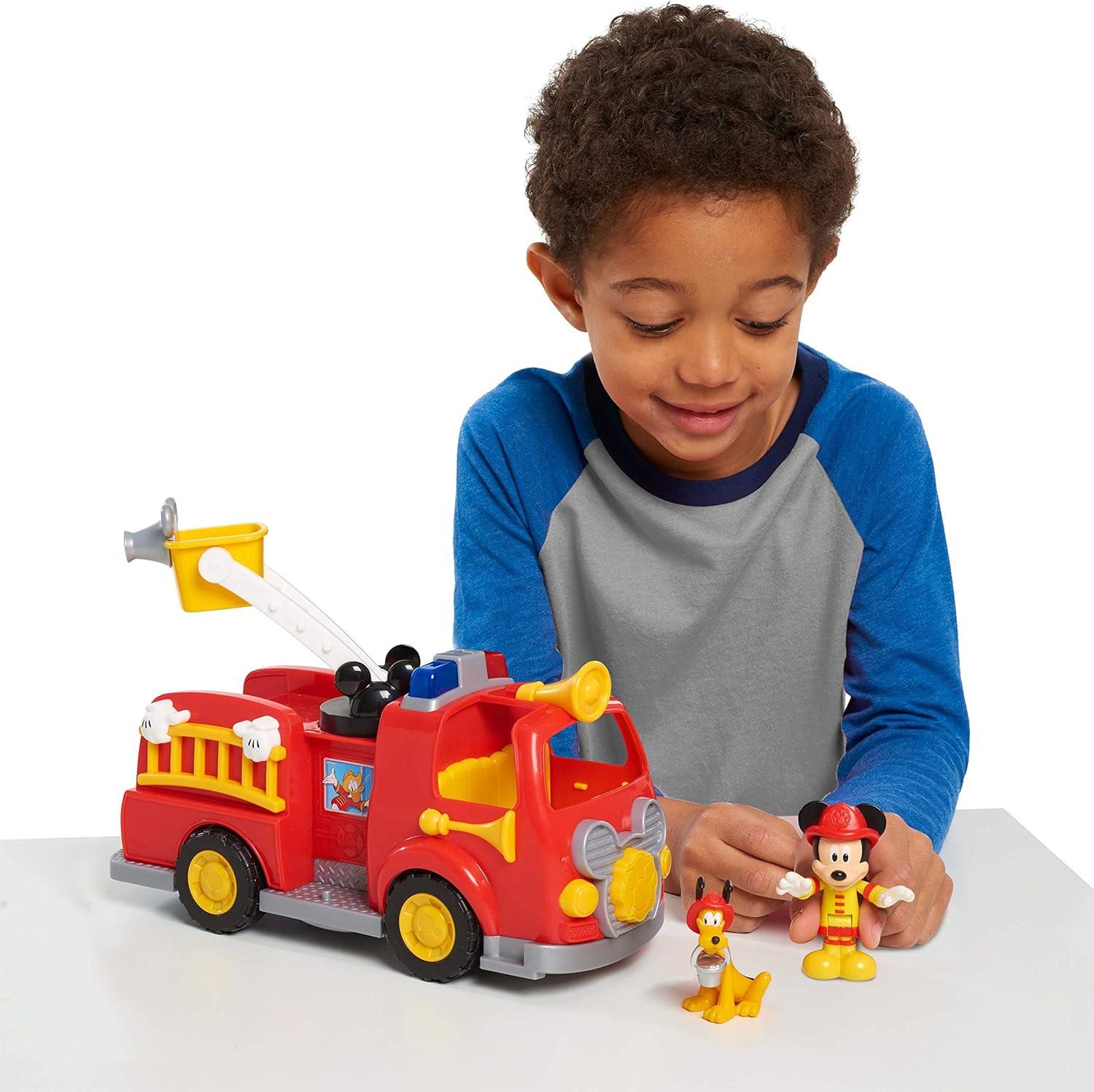 imageDisneys Mickey Mouse Mickeys Fire Engine Figure and Vehicle Playset Lights and Sounds Kids Toys for Ages 3 Up by Just Play