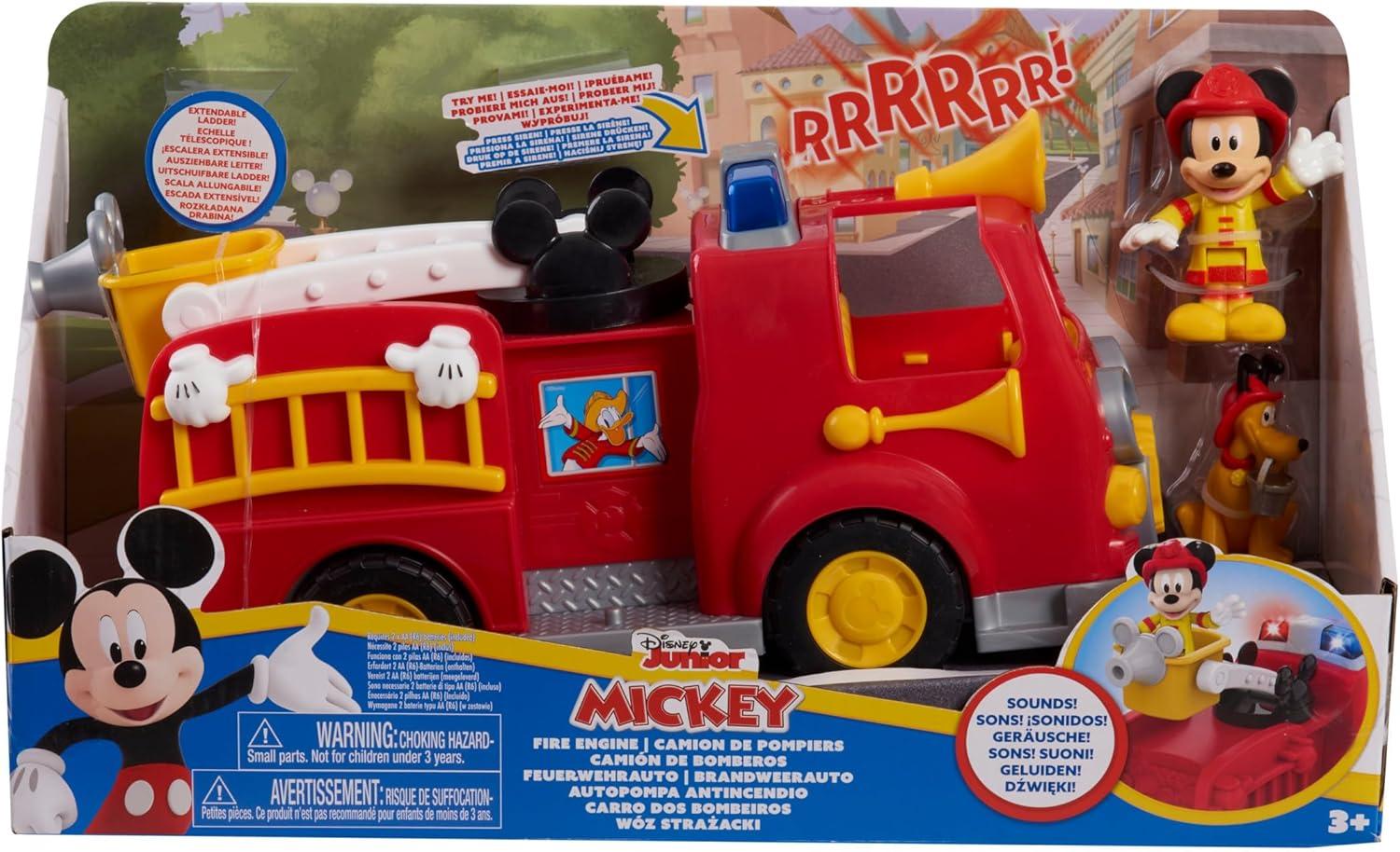 imageDisneys Mickey Mouse Mickeys Fire Engine Figure and Vehicle Playset Lights and Sounds Kids Toys for Ages 3 Up by Just Play