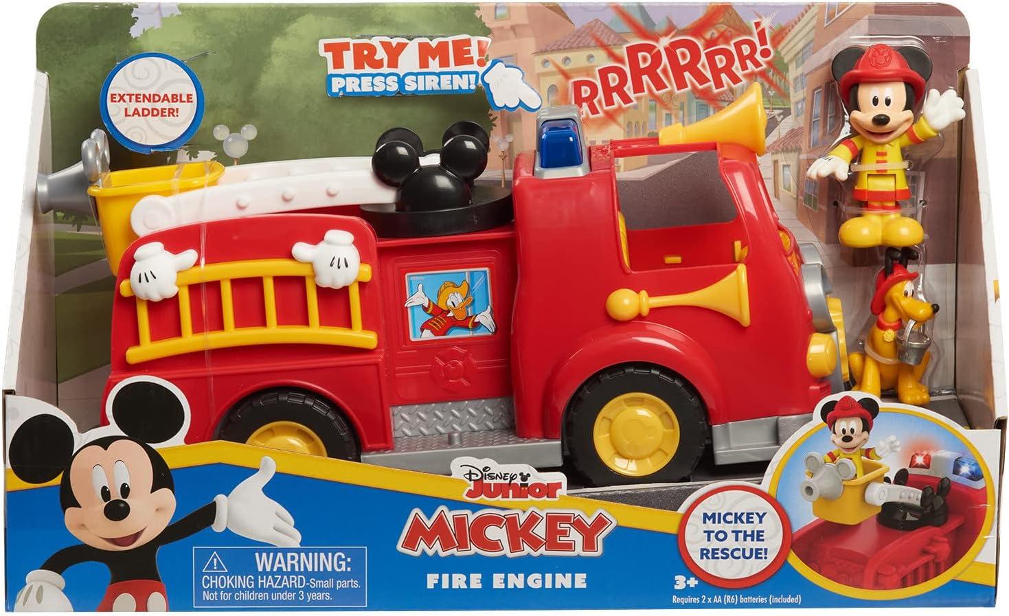 imageDisneys Mickey Mouse Mickeys Fire Engine Figure and Vehicle Playset Lights and Sounds Kids Toys for Ages 3 Up by Just Play
