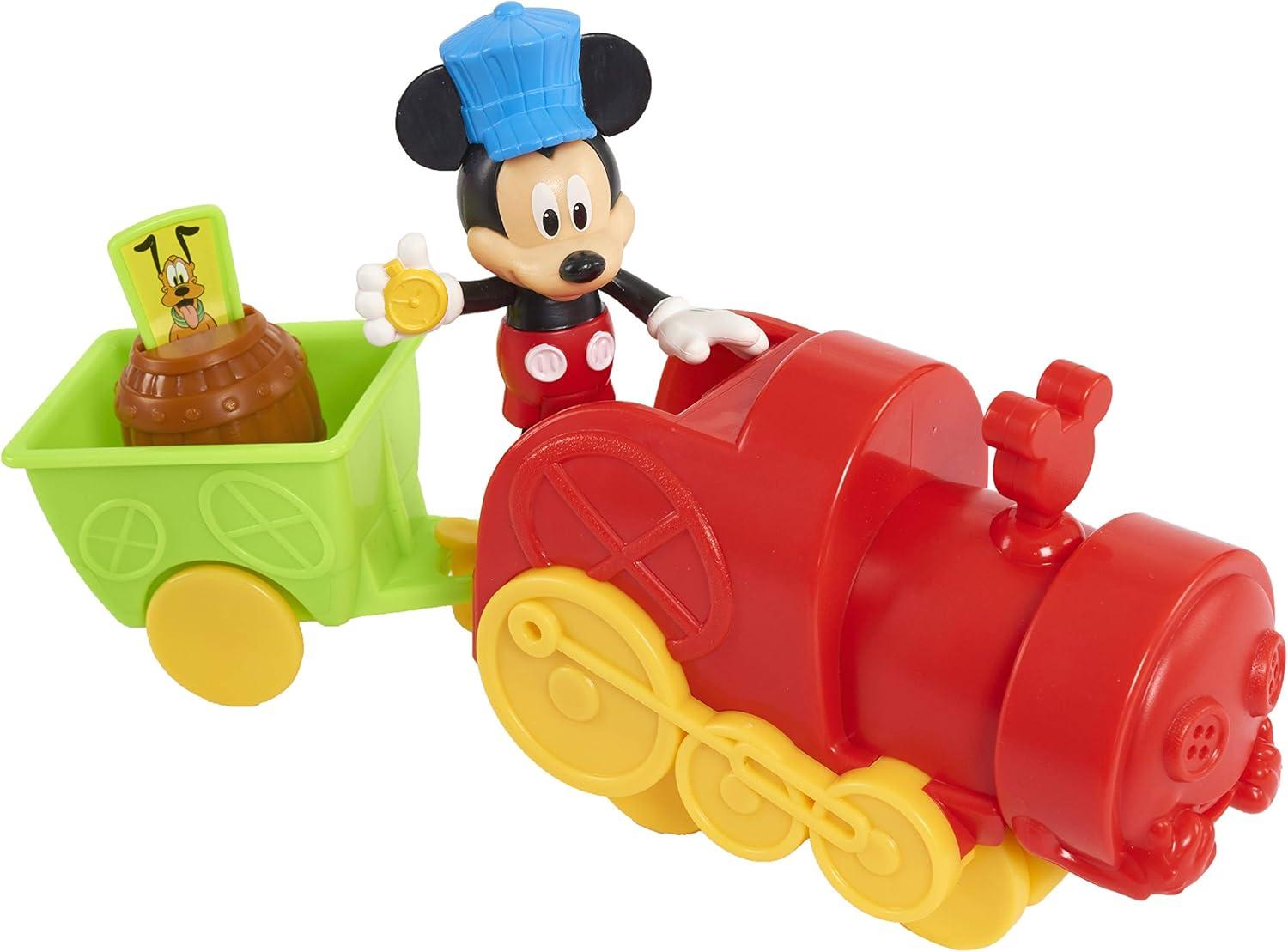 imageDisneys Mickey Mouse Mickeys Musical Express Train Set 3inch Mickey Mouse Figure Kids Toys for Ages 3 Up by Just Play