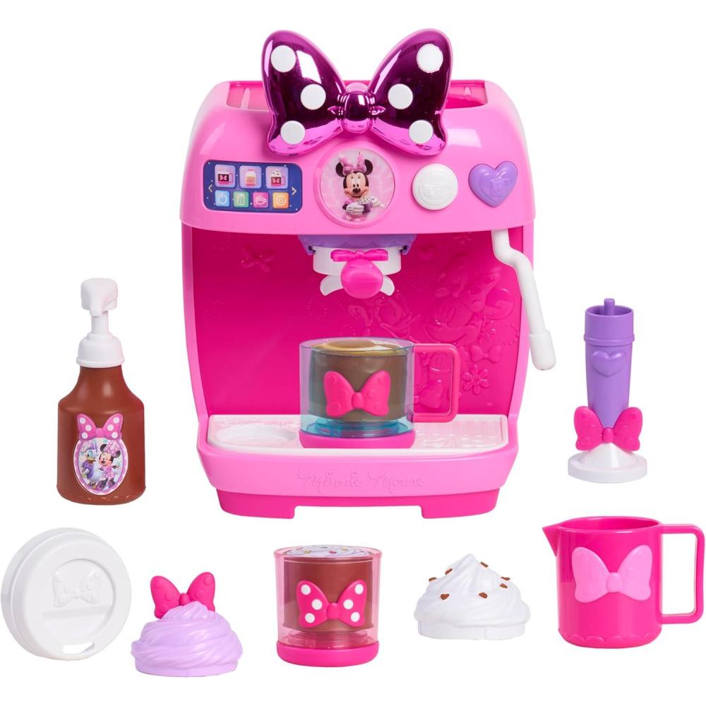 imageDisney Jr Minnie Mouse Rise ampamp Shine Bowrista Set 10 Inch Play Espresso Machine Ages 3 and Up