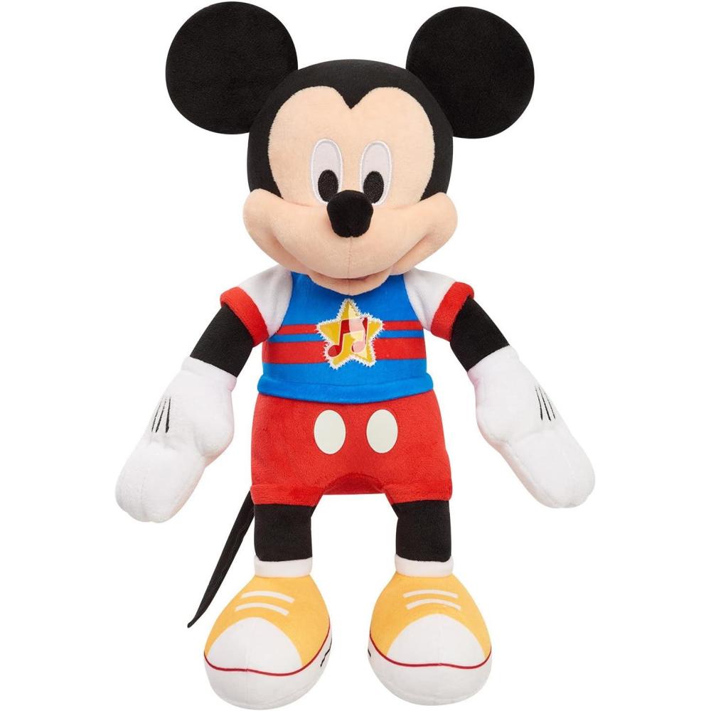 imageDisney Junior Mickey Mouse Funhouse Singing Fun Mickey Mouse 13 Inch Lights and Sounds Feature Plushie Sings The Wiggle Giggle Song Kids Toys for Ages 3 Up by Just Play
