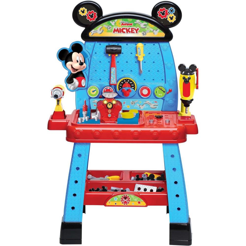imageDisney Junior Mickey Mouse Funhouse Workbench 43piece Kids Construction Tool Set Kids Toys for Ages 3 Up Amazon Exclusive by Just Play