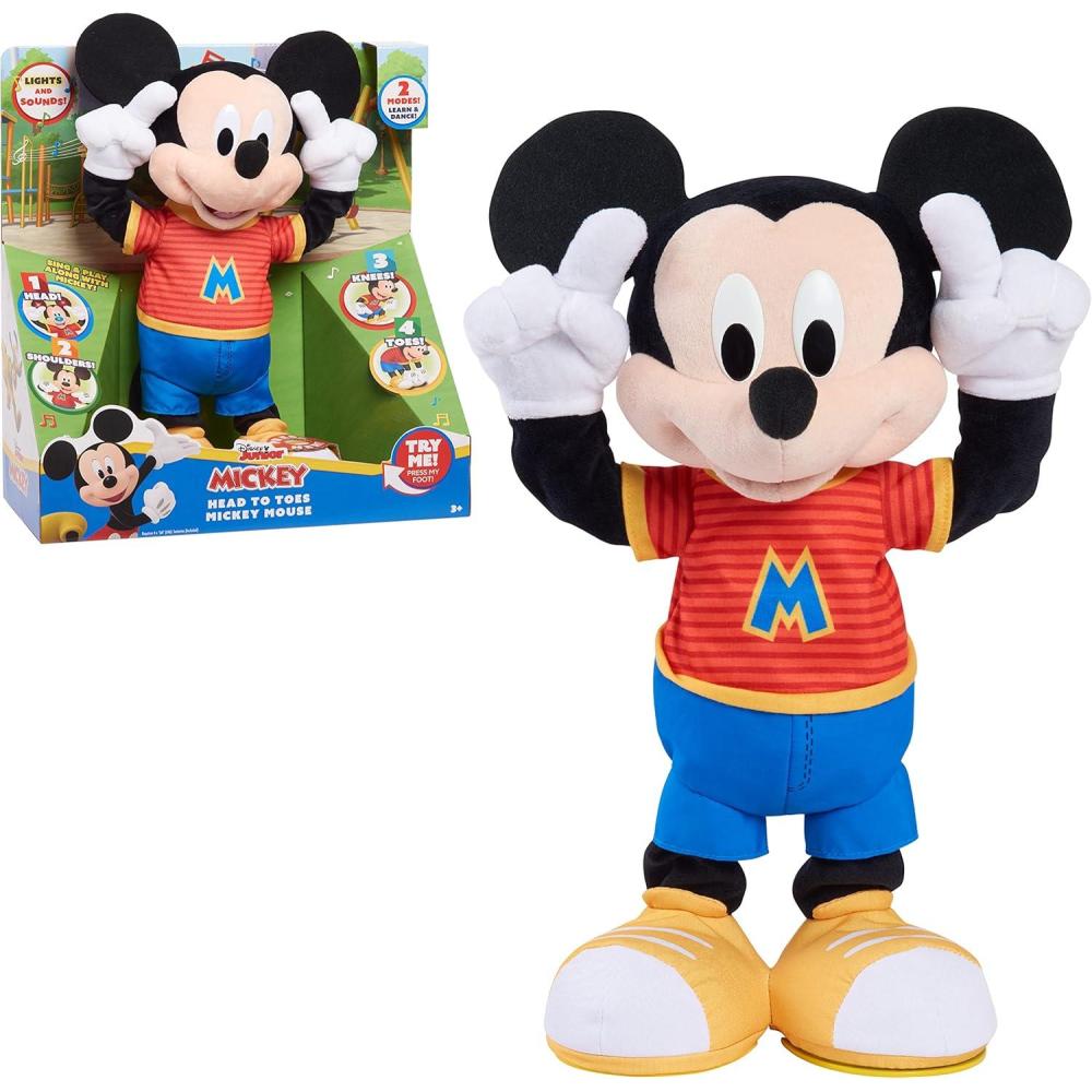 imageDisney Junior Mickey Mouse Head to Toes Plush with Motion Sounds Phrases Officially Licensed Kids Toys for Ages 3 Up by Just Play