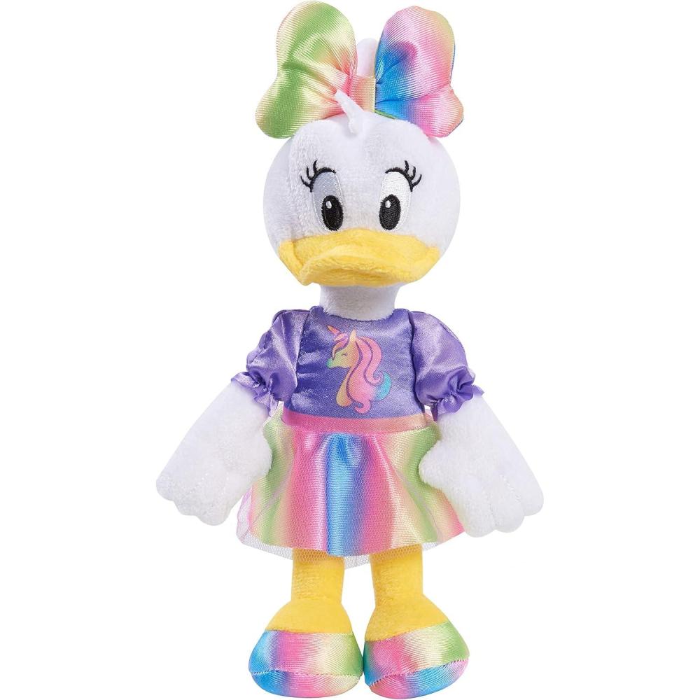imageDisney Junior Minnie Mouse 8Inch Small Unicorn Daisy Beanbag Plush Daisy Duck In Purple and Rainbow Unicorn Dress Stuffed Animal