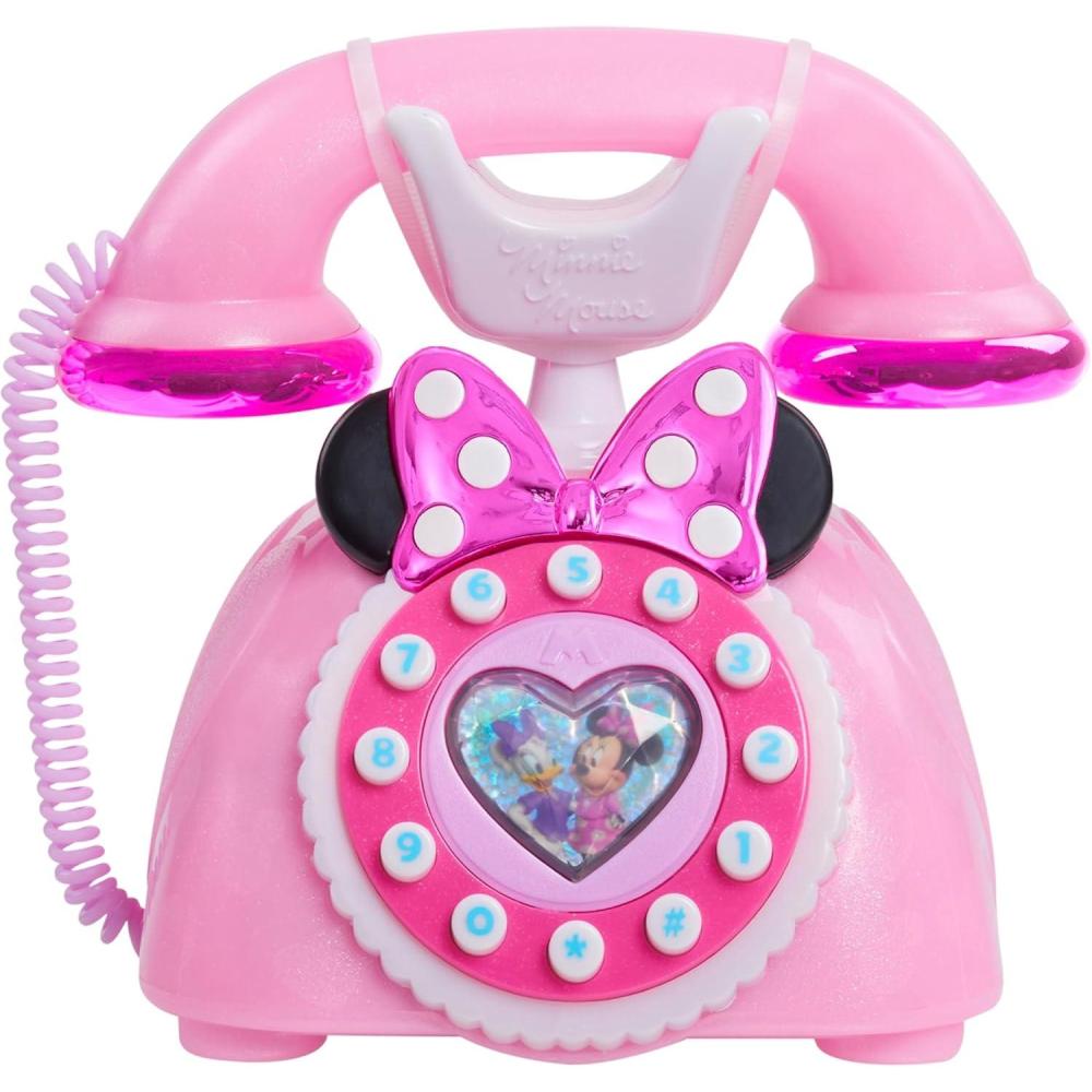 imageDisney Junior Minnie Mouse Ring Me Rotary Style Phone with Lights and Sounds Pink Kids Toys for Ages 3 Up by Just Play