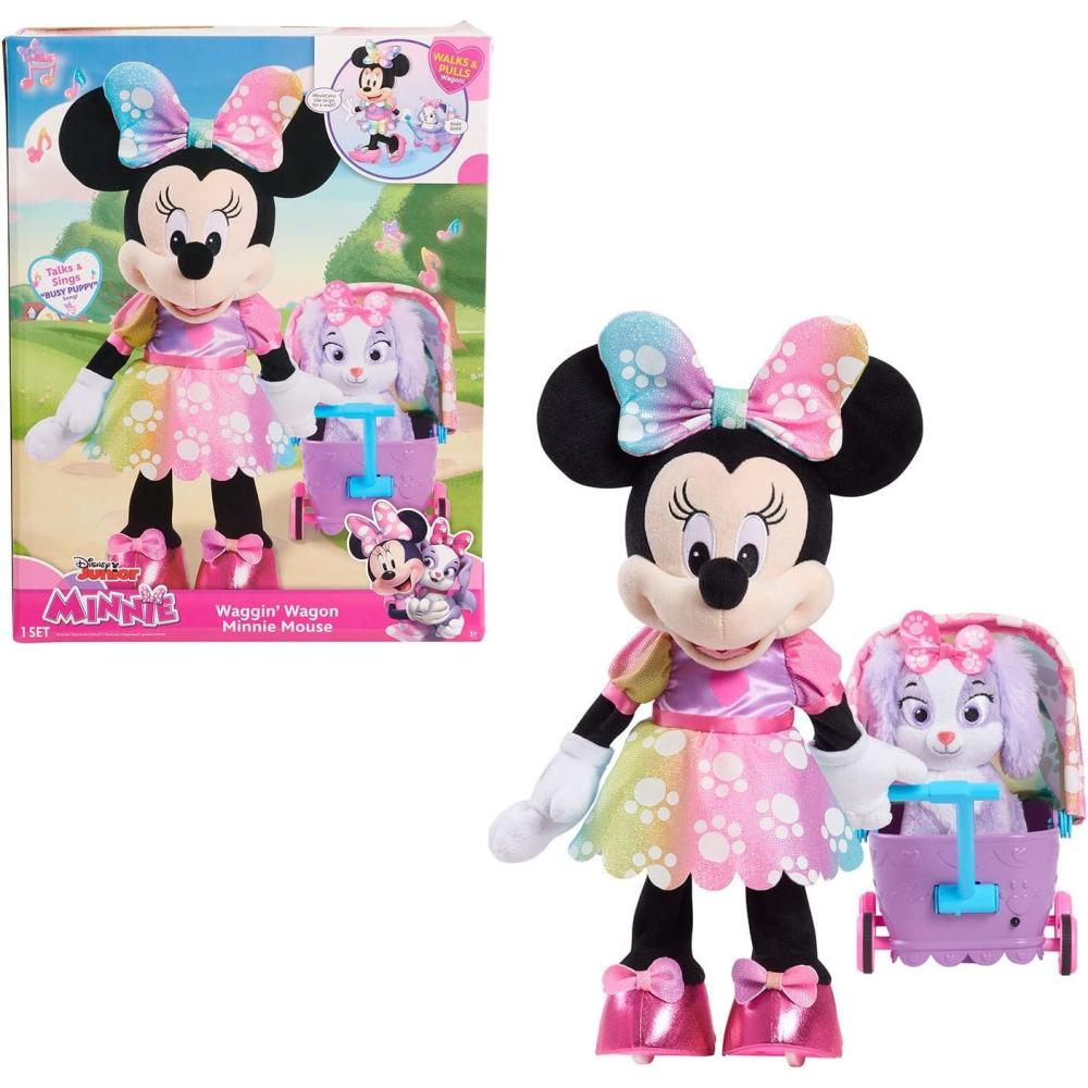 imageDisney Junior Minnie Mouse Waggin Wagon Lights and Sounds Feature Plush Kids Toys for Ages 3 Up by Just Play