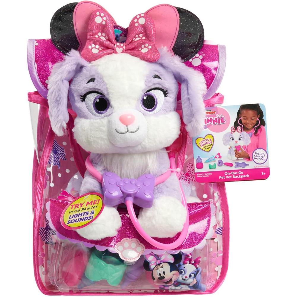 imageJust Play Disney Junior Minnie Mouse OntheGo Pet Vet Backpack Set Dress Up and Pretend Play Doctor Kit Officially Licensed Kids Toys for Ages 3 Up