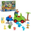 Disney Junior Mickey Mouse Funhouse Dino Rover 16-Piece Play Figures and Vehicle Playset, Kids Toys for Ages 3 Up, Amazon Exclusive by Just Play