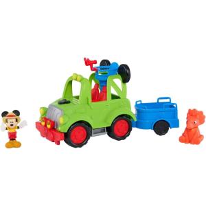 Disney Junior Mickey Mouse Funhouse Dino Rover 6-piece Play Figures and Vehicle Playset, Kids Toys for Ages 3 Up by Just Play