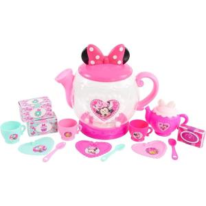 Disney Junior Minnie Mouse Terrific Teapot, Preschool Pretend Play Tea Set, 14-Pieces, Kids Toys for Ages 3 Up by Just Play(Multicolor)