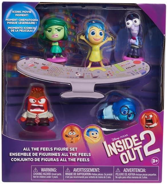 imageDisney and Pixar Inside Out 2 All the Feels Figure Set Holiday Stocking Stuffers Gifts Presents Kids Toys for Ages 3 Up by Just PlayMulticolor