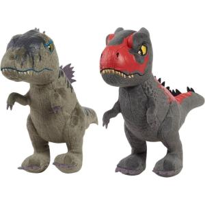 Jurassic World 7-inch Small Plush Stuffed Animal 2-Pack, Carnotaurus & Giganotosaurus, Dinosaur, Kids Toys for Ages 3 Up by Just Play