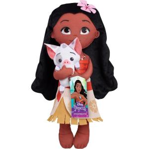 Disney Princess Lil’ Friends Plushie Moana & Pua 14-inch Plushie Doll, Kids Toys for Ages 3 Up by Just Play