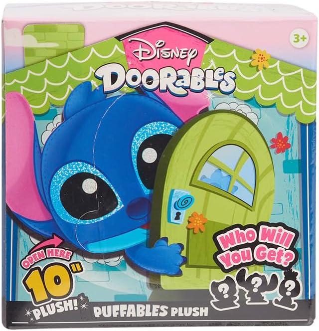 imageDisney Doorables Puffables Plush Stitch 10inch Collectible Plush Featuring Glitter Eyes Styles May Vary Kids Toys for Ages 3 Up by Just Play
