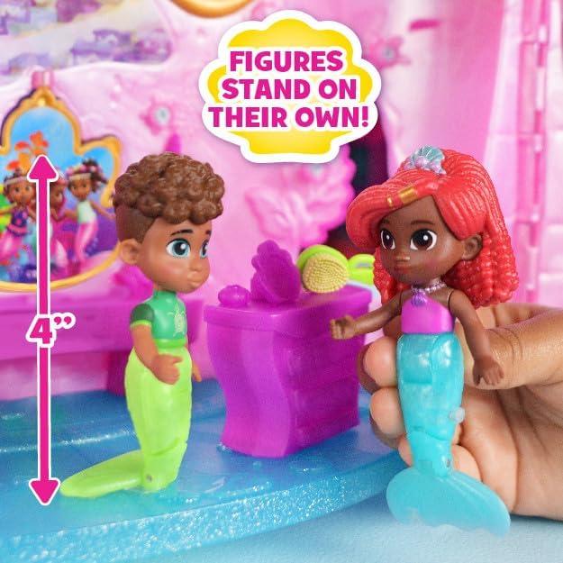 imageDisney Junior Ariel Deluxe Atlantica Palace Playset and 4inch Figures Lights and Sounds 22pieces Bonus Pieces Kids Toys for Ages 3 Up by Just Play