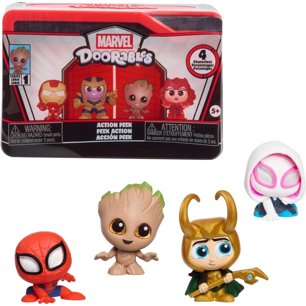 imageMarvel Doorables Action Peek Series 1 Collectible Marvel Toy Figures Holiday Stocking Stuffers Gifts Presents Boys and Girls Ages 5 Up