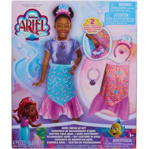 Disney Junior Ariel 2-in-1 Dress Up Set for Pretend Play, Sizes 4-6X, 4-Pieces, Mermaid, Kids Toys for Ages 3 Up by Just Play