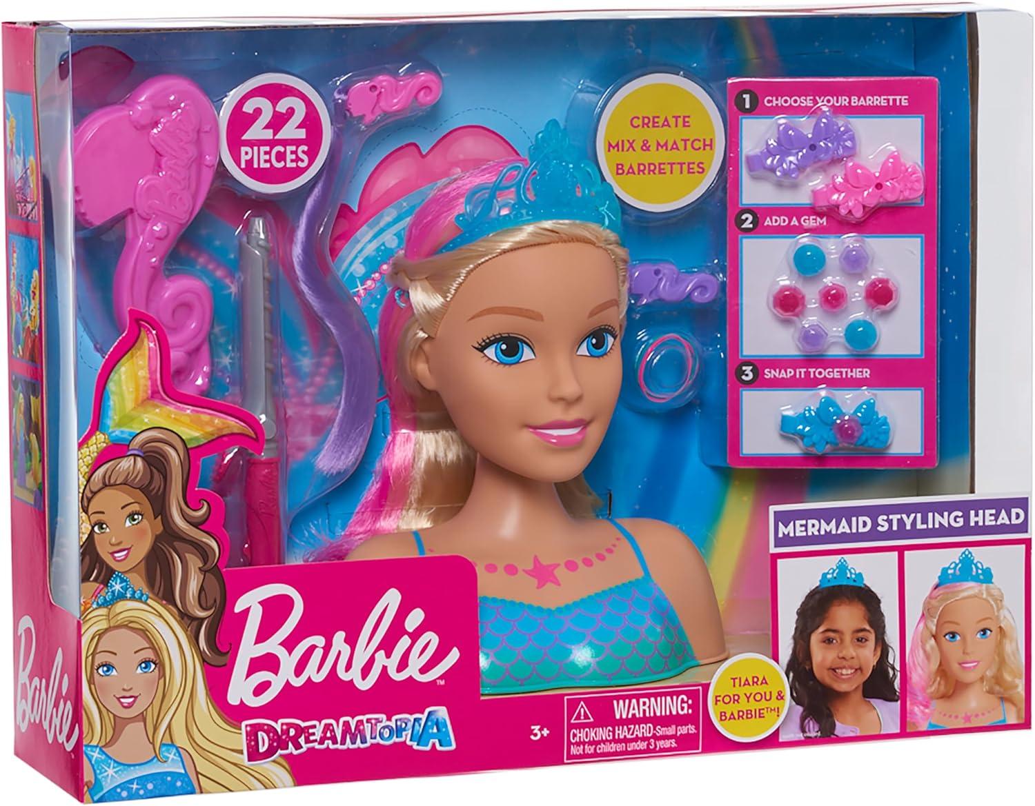 imageBarbie Dreamtopia Mermaid Styling Head 22 pieces Kids Toys for Ages 3 Up by Just Play