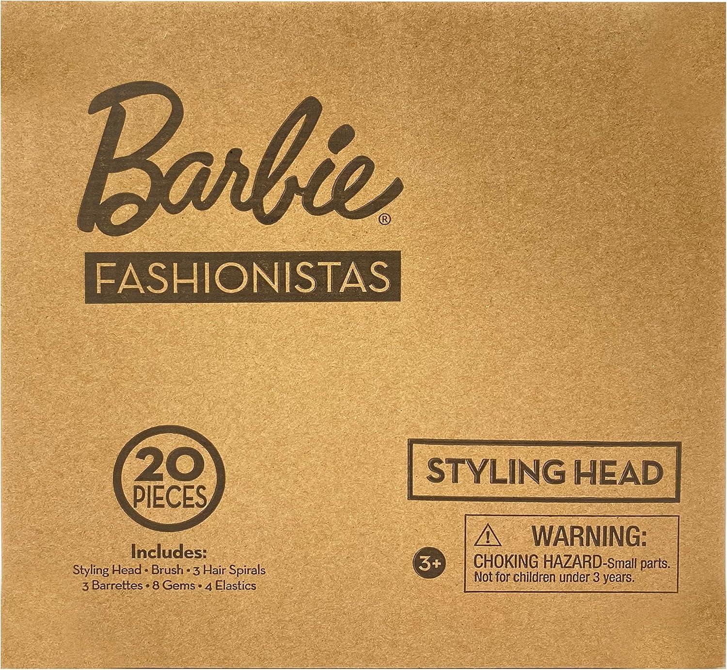 imageBarbie Fashionistas 8Inch Styling Head Blonde 20 Pieces Include Hair Styling Accessories Kids Toys for Ages 3 Up by Just Play
