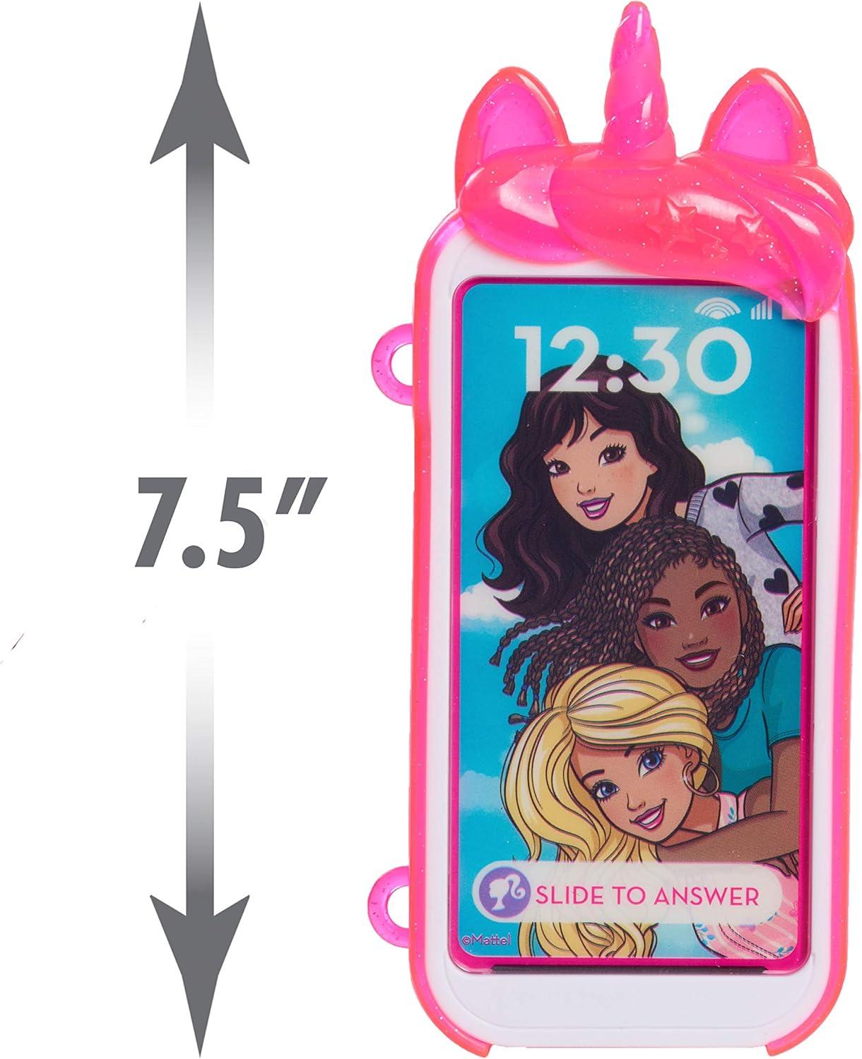 imageBarbie Unicorn Play Phone Set with Lights and Sounds Unicorn Phone Case and Wristlet Toy Cell Phone for Kids Kids Toys for Ages 3 Up by Just Play
