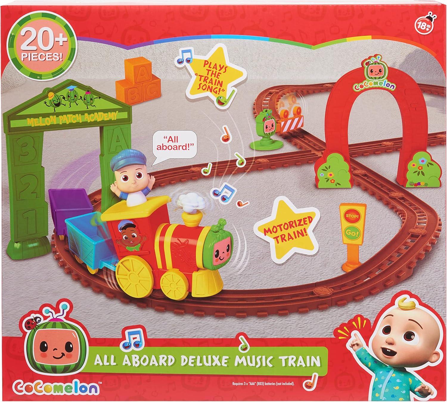 imageCoComelon All Aboard Musical Train with Bonus Pieces 24pieces Plays The Train Songquot Kids Toys for Ages 18 Month by Just Play