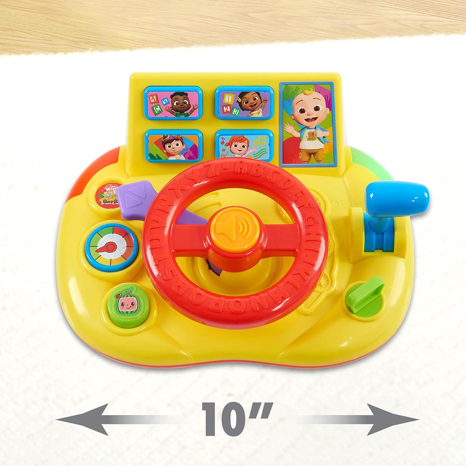 imageCoComelon Learning Steering Wheel with Lights and Sounds Learning ampamp Education Batteries Included Medium Kids Toys for Ages 3 Up by Just Play