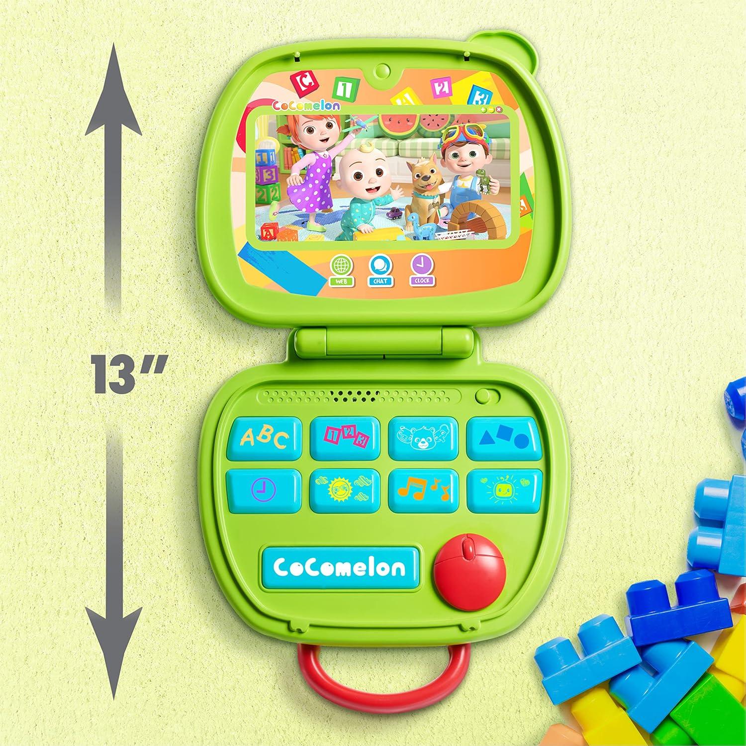 imageCoComelon Sing and Learn Laptop Toy for Kids Lights Sounds and Music Encourages Letter Number Shape and Animal Recognition Officially Licensed Kids Toys for Ages 18 Month by Just Play925 x 25 x 1325 inches