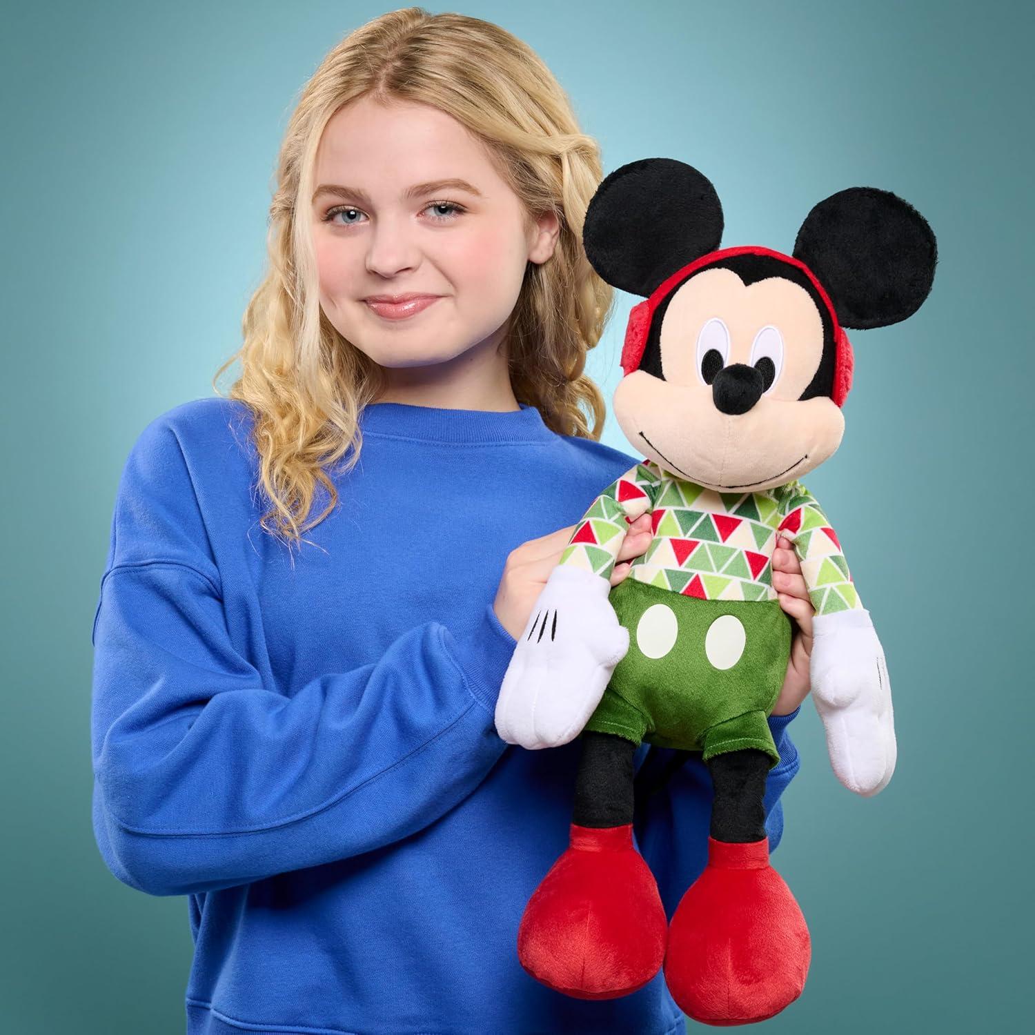 imageDisney Holiday Large Plush Mickey Kids Toys for Ages 2 Up by Just Play
