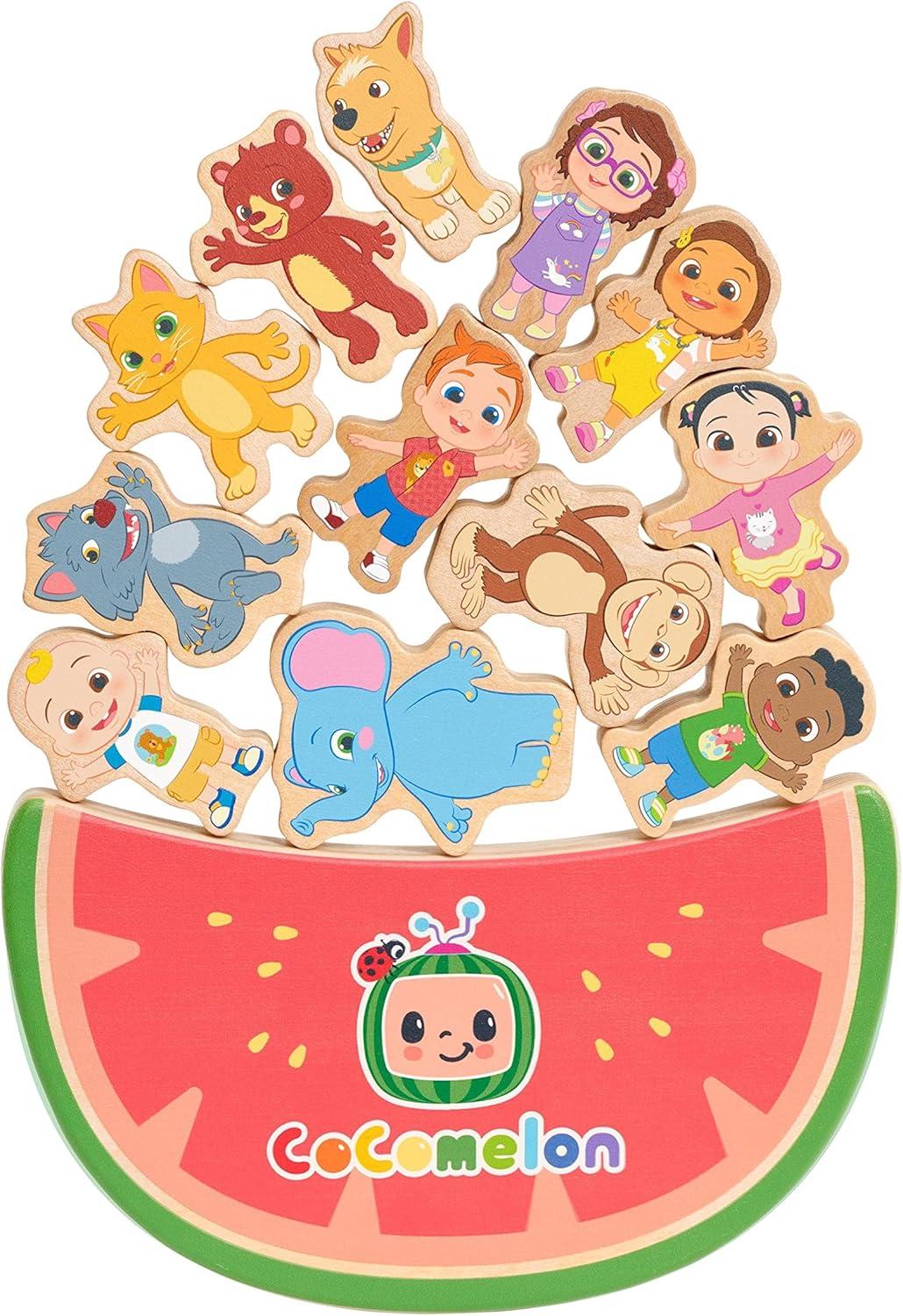 imageJust Play CoComelon Best Friends Wooden Balance Blocks Recycled Wood Kids Toys for Ages 18 Month