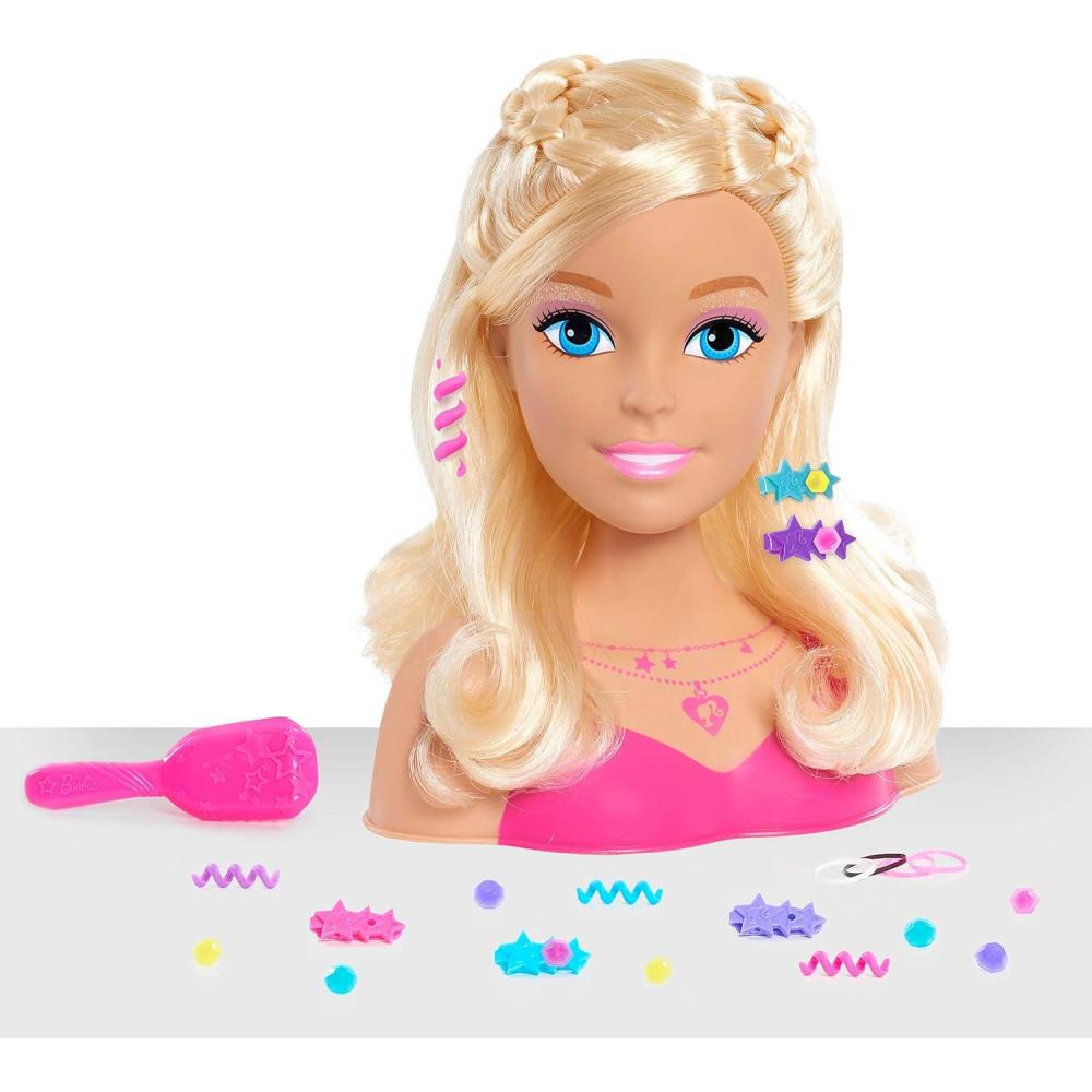 imageBarbie Fashionistas 8Inch Styling Head Blonde 20 Pieces Include Hair Styling Accessories Kids Toys for Ages 3 Up by Just Play