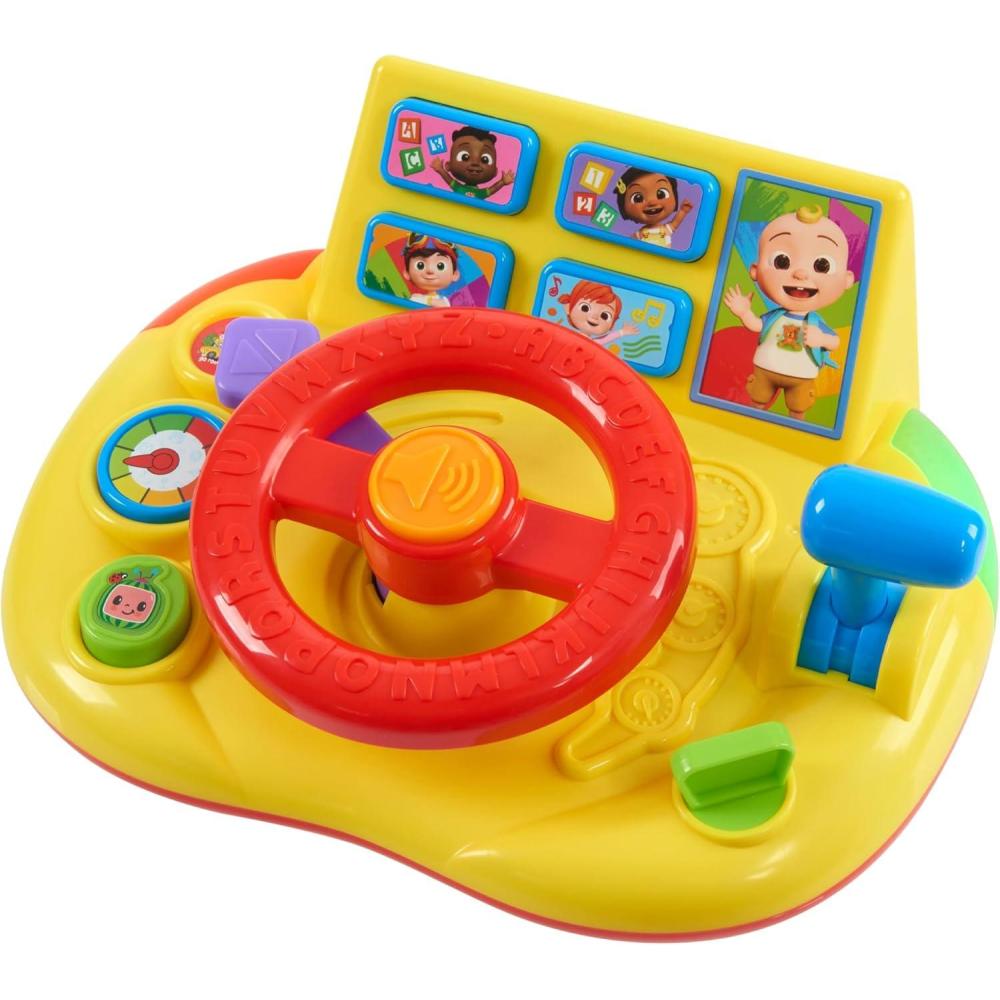imageCoComelon Learning Steering Wheel with Lights and Sounds Learning ampamp Education Batteries Included Medium Kids Toys for Ages 3 Up by Just Play