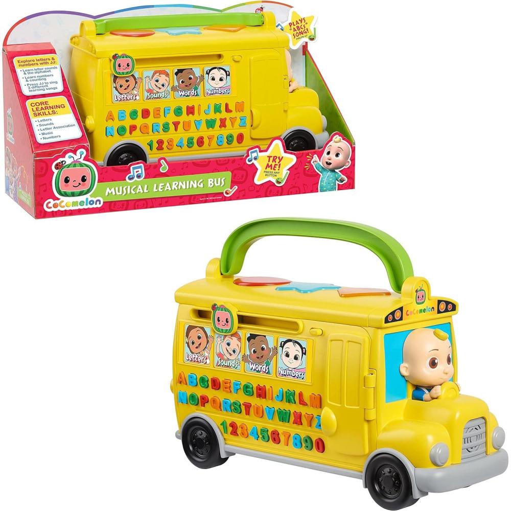 imageCoComelon Musical Learning Bus Number and Letter Recognition Phonetics Yellow School Bus Toy Plays ABCs and Wheels on the Bus by Just Play