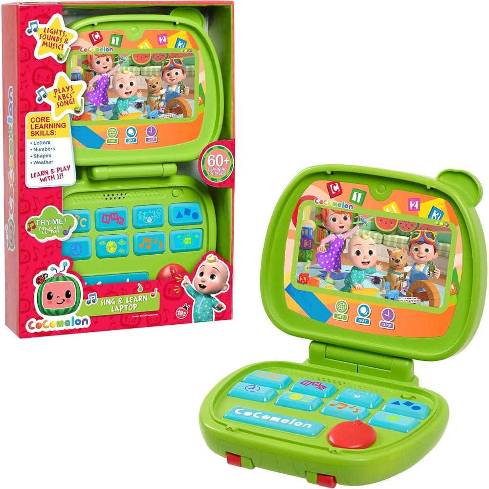 imageCoComelon Sing and Learn Laptop Toy for Kids Lights Sounds and Music Encourages Letter Number Shape and Animal Recognition Officially Licensed Kids Toys for Ages 18 Month by Just Play925 x 25 x 1325 inches