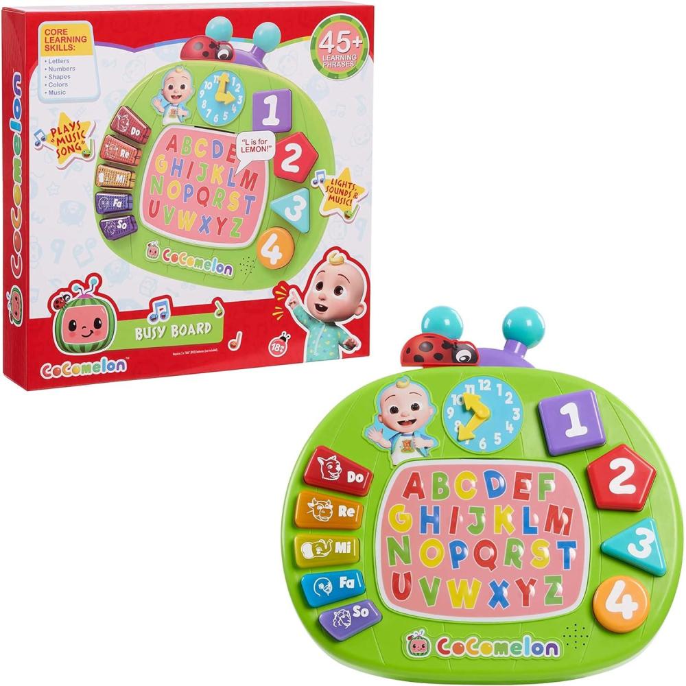 imageJust Play CoComelon Learning Melon Busy Board Over 45 Phrases Preschool Learning and Education Kids Toys for Ages 18 Month Amazon Exclusive