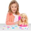 Barbie Fashionistas 8-Inch Styling Head, Blonde, 20 Pieces Include Hair Styling Accessories, Kids Toys for Ages 3 Up by Just Play