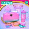Barbie Trend Fashion Bag Set, 8-Pieces, Ombre Purse and Cup, Dress Up and Pretend Play, Kids Toys for Ages 3 Up by Just Play
