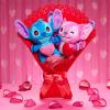 Disney Stitch Valentine 13.5-inch Medium Plush Bouquet, 4 Stuffed Animals Included, Kids Toys for Ages 3 Up by Just Play