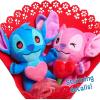 Disney Stitch Valentine 13.5-inch Medium Plush Bouquet, 4 Stuffed Animals Included, Kids Toys for Ages 3 Up by Just Play