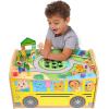 Just Play CoComelon Wheels on The Bus Wooden Activity Table, Recycled Wood, Kids Toys for Ages 18 Month