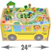 Just Play CoComelon Wheels on The Bus Wooden Activity Table, Recycled Wood, Kids Toys for Ages 18 Month