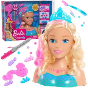 Barbie Dreamtopia Mermaid Styling Head, 22 pieces, Kids Toys for Ages 3 Up by Just Play