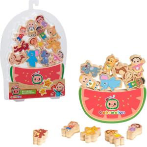Just Play CoComelon Best Friends Wooden Balance Blocks, Recycled Wood, Kids Toys for Ages 18 Month