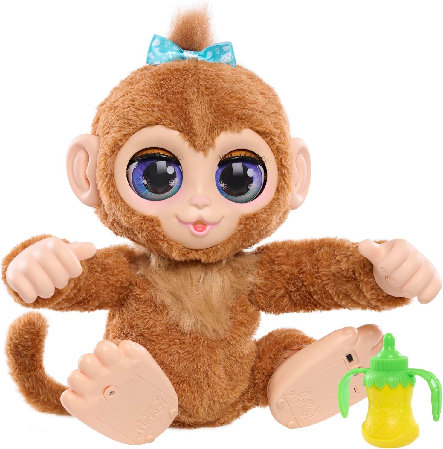 imageFurReal Peanut The Playful Monkey Interactive Toy 15inch Realistic Plush Kids Toys for Ages 4 Up by Just PlayLarge