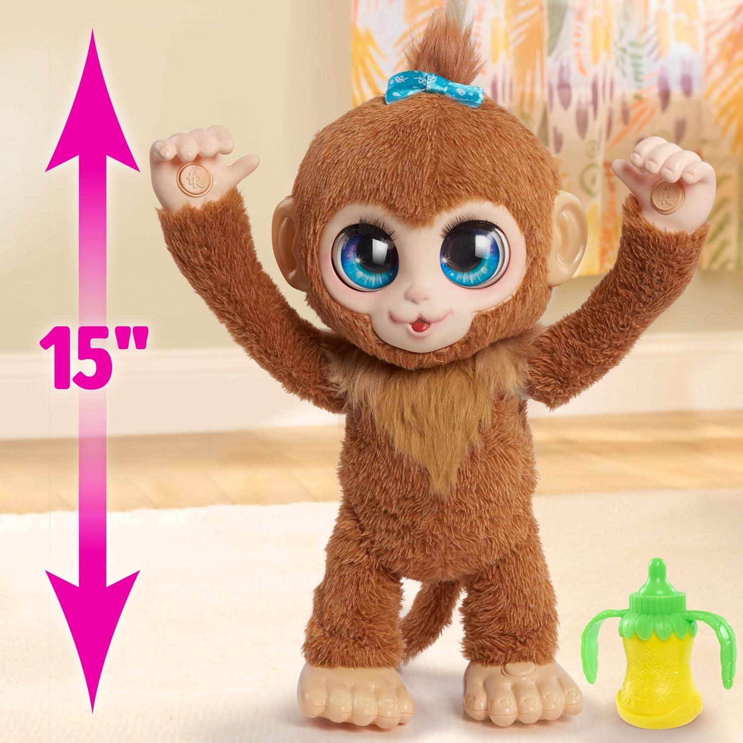 imageFurReal Peanut The Playful Monkey Interactive Toy 15inch Realistic Plush Kids Toys for Ages 4 Up by Just PlayLarge