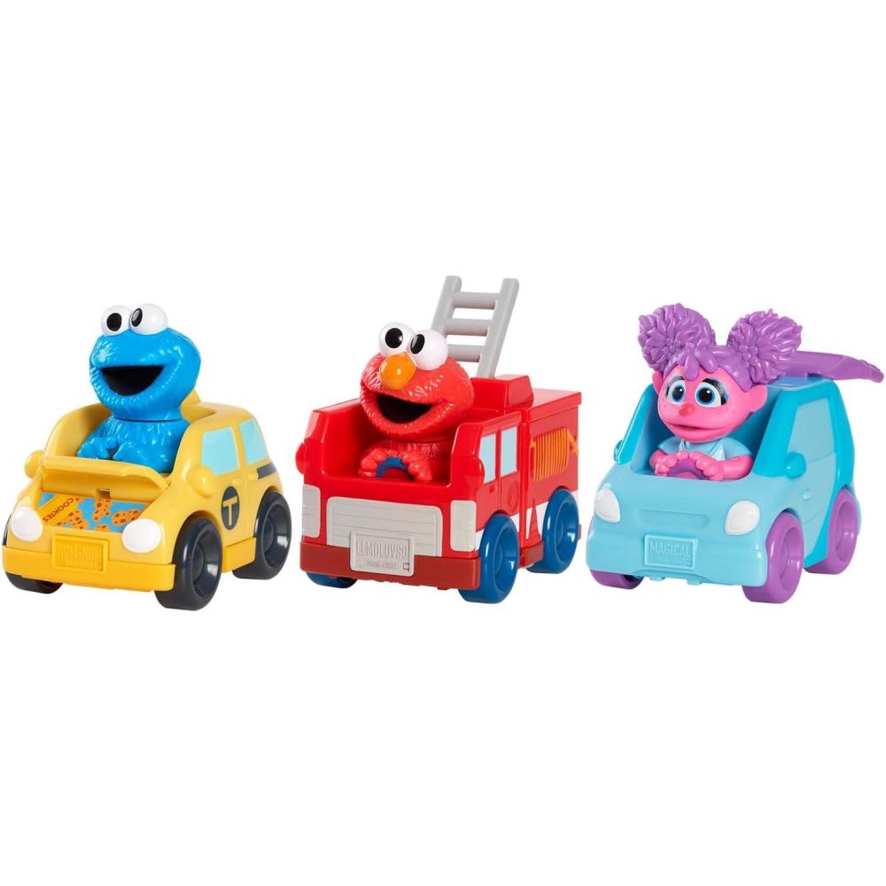 imageSesame Street Twist and Pop Wheelies 3Pack Preschool Toy Vehicles Kids Toys for Ages 2 Up Amazon Exclusive by Just Play