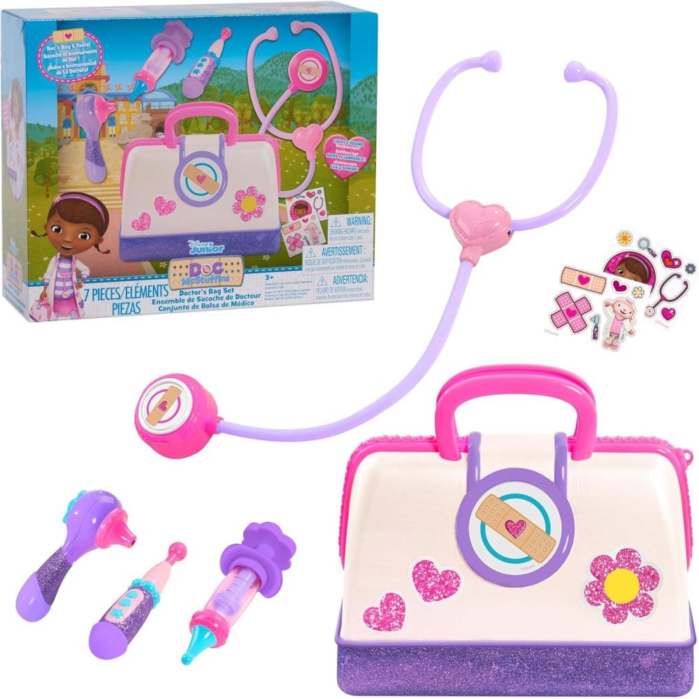 imageDisney Junior Doc McStuffins Toy Hospital Doctors Bag Set 7piece Dress Up and Pretend Play Doctor Kit Kids Toys for Ages 3 Up by Just Play